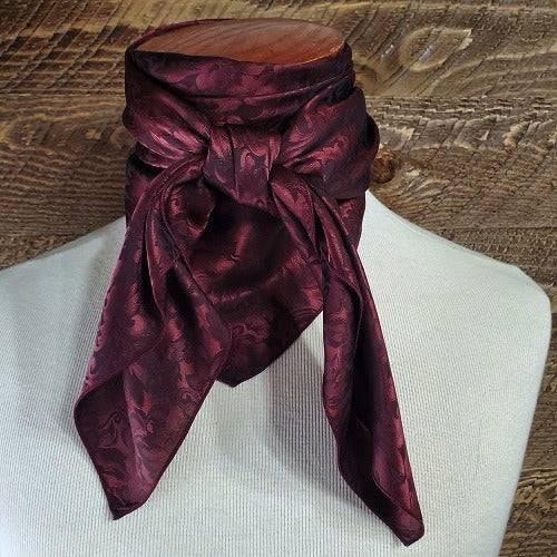 Cowboy Images Jacquard Maroon Wild Rag 36x36