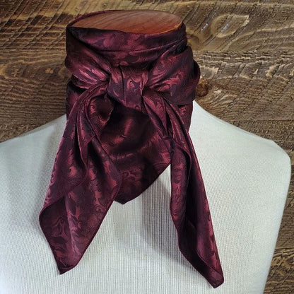 Cowboy Images Jacquard Maroon Wild Rag 36x36