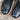 View of Macie Bean Kids Black Eyed Susan boot with black leather and white floral stitching