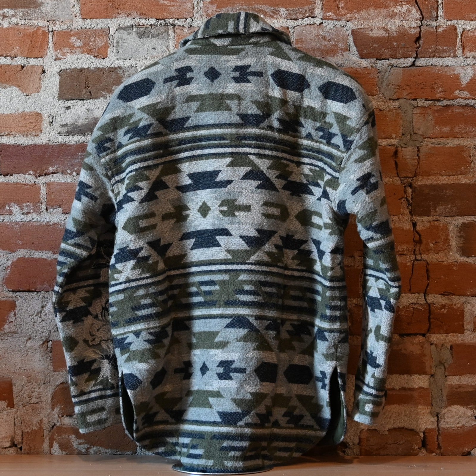 Johnny Was oversized jacket in Alain Jacquard woven blanket pattern with patch pockets