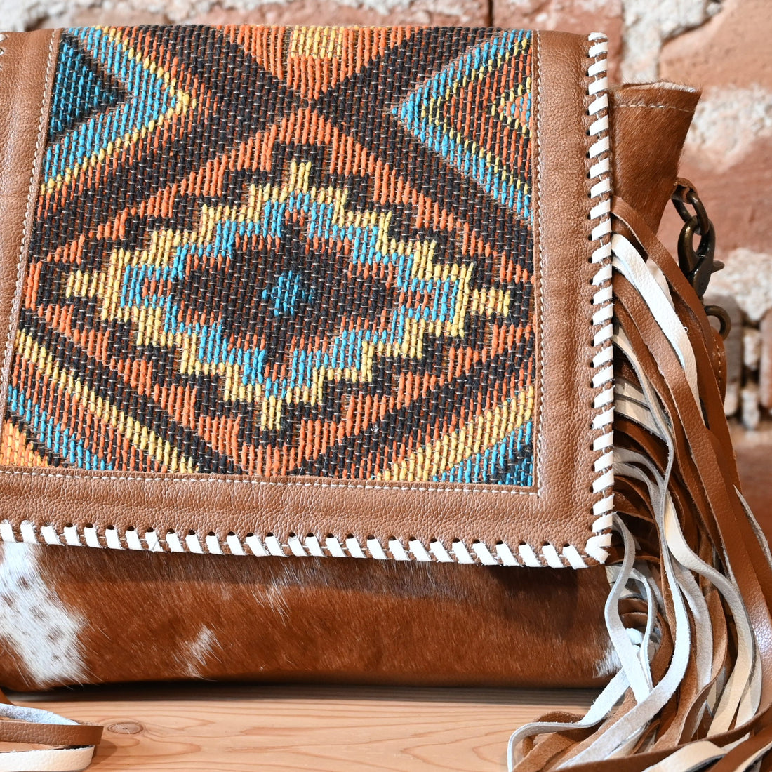 Myra Boho Chic style leather &amp; hairon bag