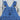 View of Detail of kids KEY bib overall in blue denim and stripped with pockets.