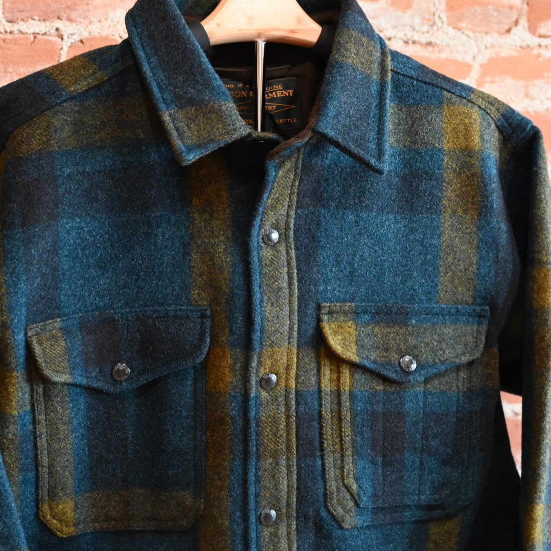 Filson Lined Mackinaw Jac-Shirt – Teal/Ochre Plaid