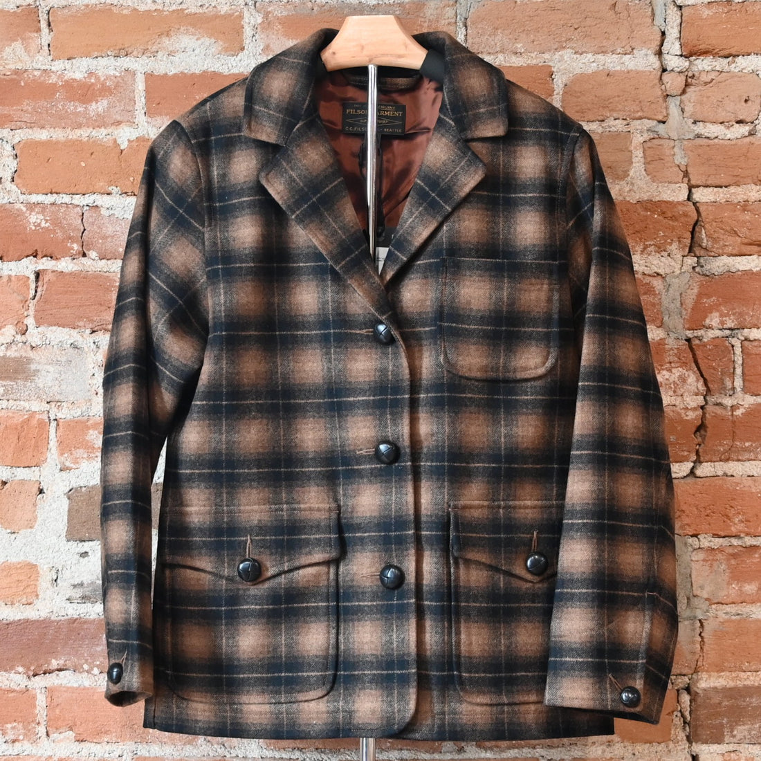 Filson – Ladies Unconstructed Wool Blazer (Bronze/Brown Plaid)
