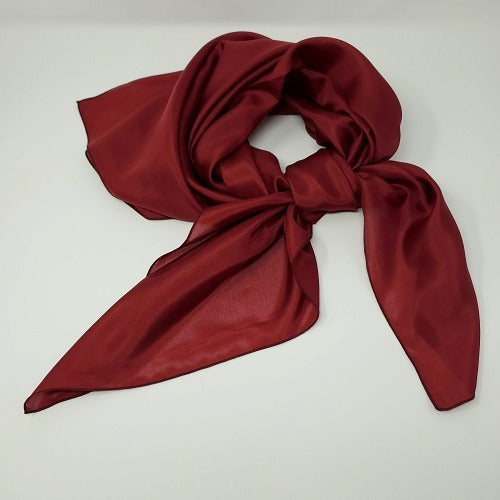 Cowboy Images 36x36 silk wild rag in solid burgundy