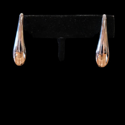 Athena Designs Sleek Silver Teardrop Earrings
