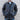 View of Oak waxed canvas RangeWax Drifter coat with leather collar, corduroy trim, pockets, and storm flap