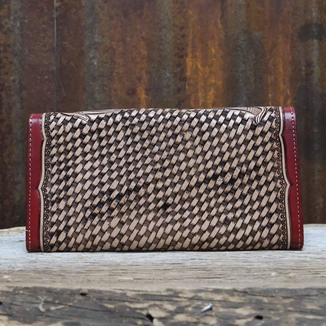 Myra canvas Wirof wallet with leather trim and zipper closure