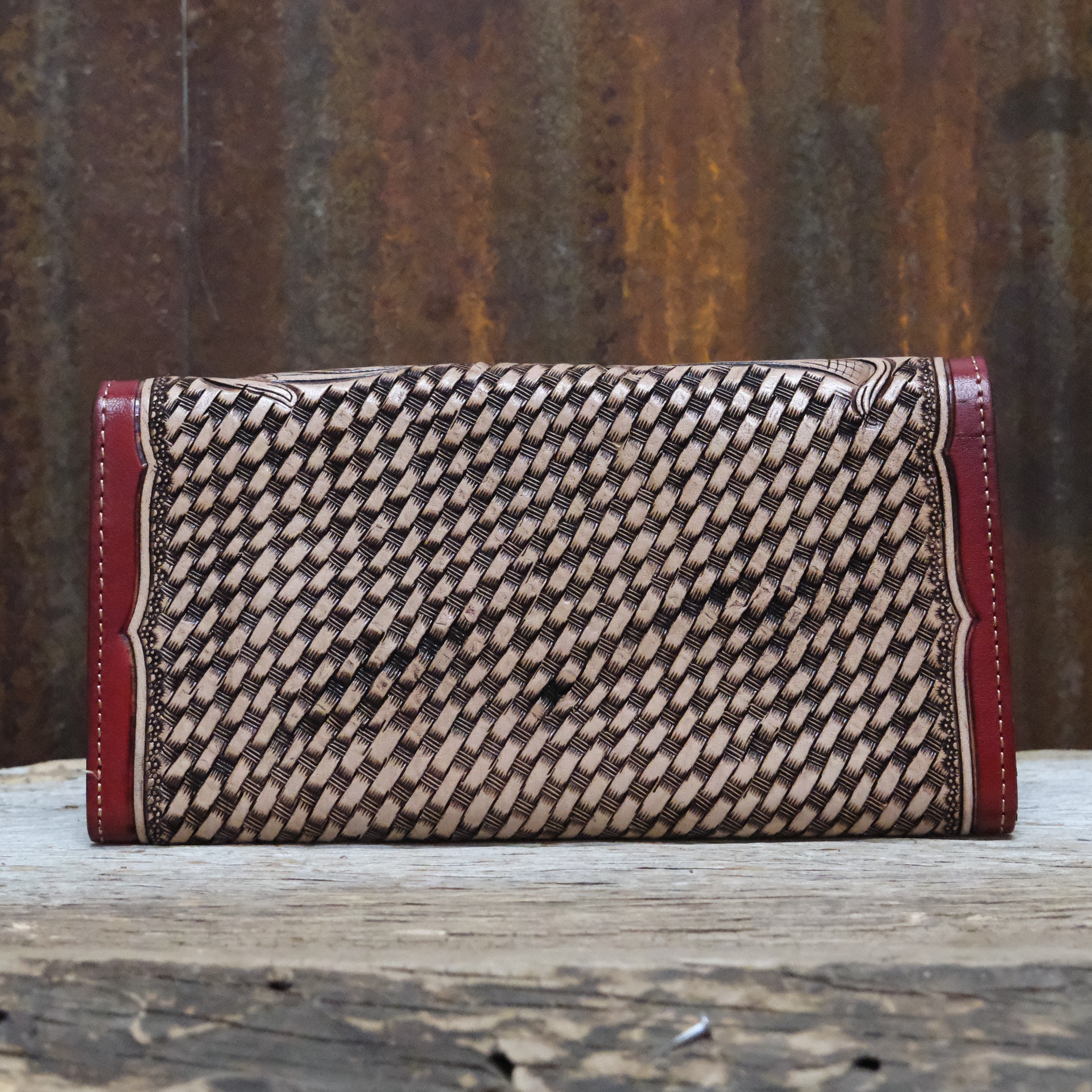 Myra canvas Wirof wallet with leather trim and zipper closure