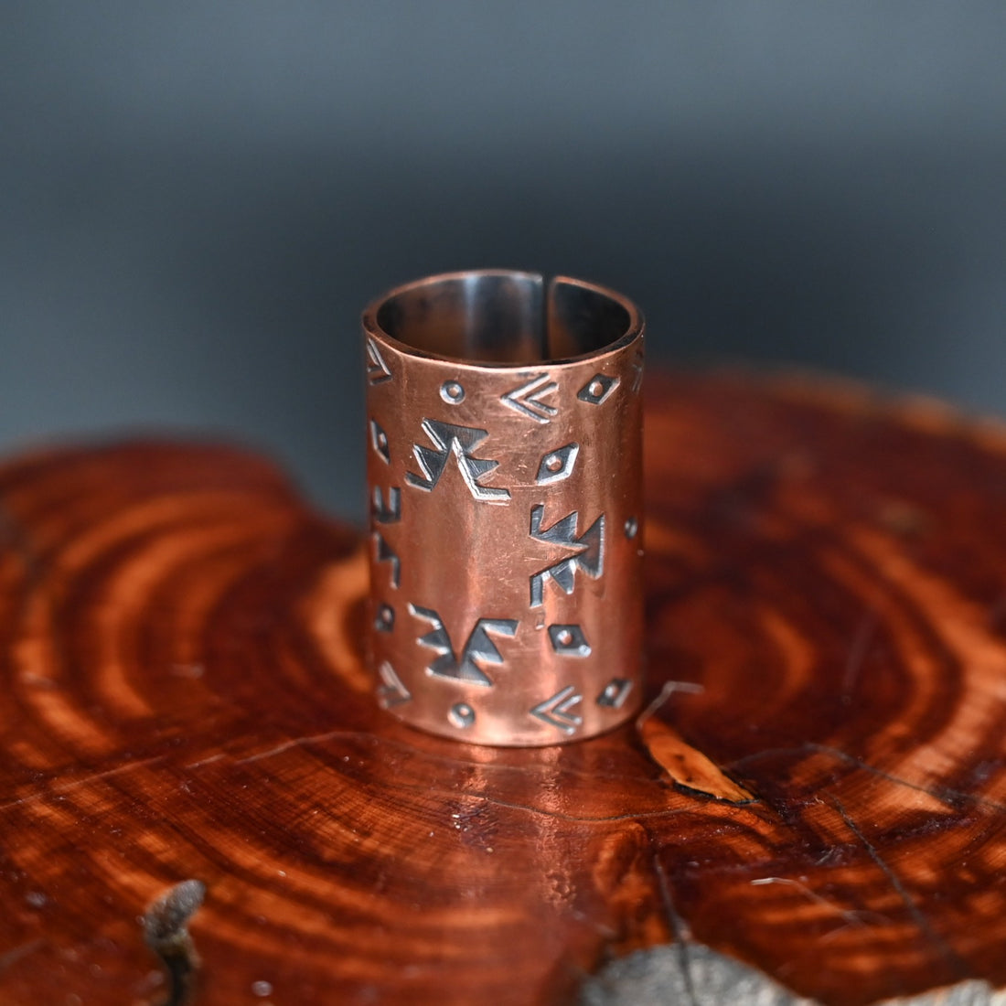 Calico Rose Tombstone Barrel copper scarf slide with handcrafted Western design