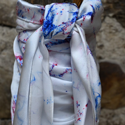 Amber Waves Charmeuse 44&quot; Wild Rag in Firecracker view of pattern