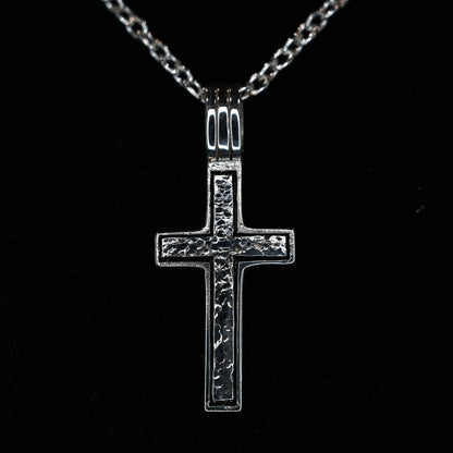 Vogt Silversmiths San Antonio Cross pendant in sterling silver, hammered design