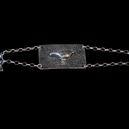INK Recycled Sterling Silver Little Bird ID Bracelet