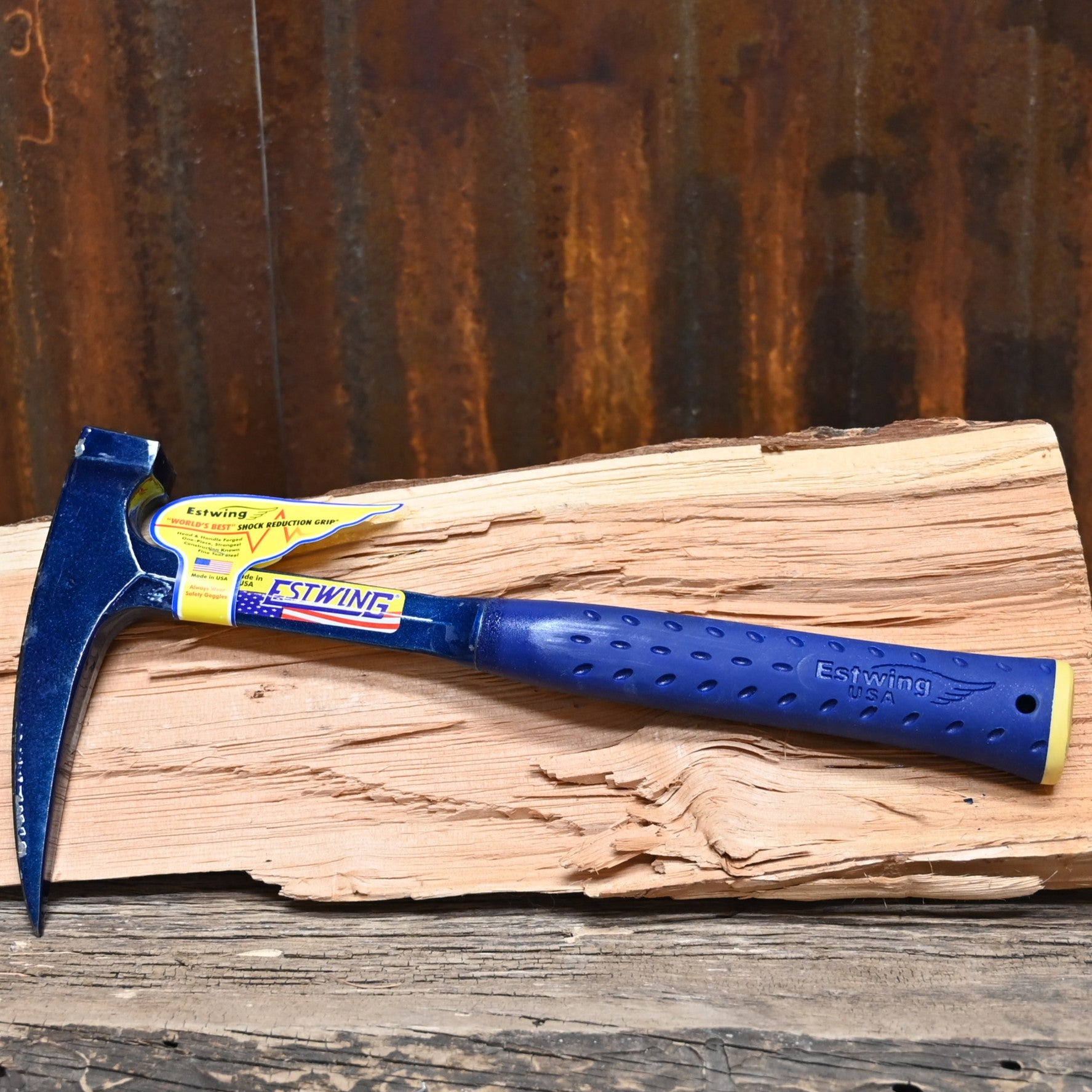Estwing rock pick 24 oz square head blue shock-reduction grip