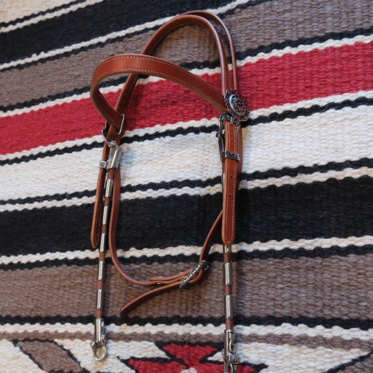 Jeremiah Watt Crimped Ferrule Cheek Headstall with Zinc Hardware