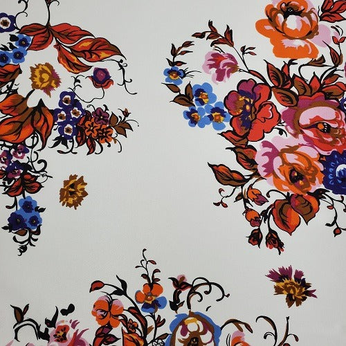 Cowboy Images Charmeuse Bouquet White 44x44