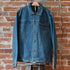Howler Bros Denim Depot Jacket in Petty Mid Wash — front view, chest pocket, snap cuffs