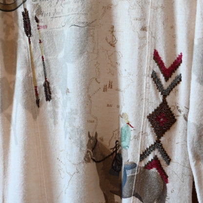 Double D Ranch Ladies No Mans Land Tee in Bone with Western graphic print