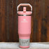 Stanley 30oz IceFlow 2.0 Flip Straw Tumbler in Pink Mesa with integrated handle and straw lid.