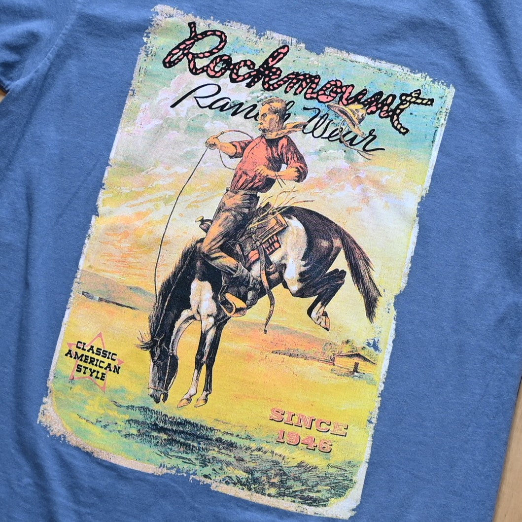 Rockmount Vintage Bronc graphic t-shirt in denim blue