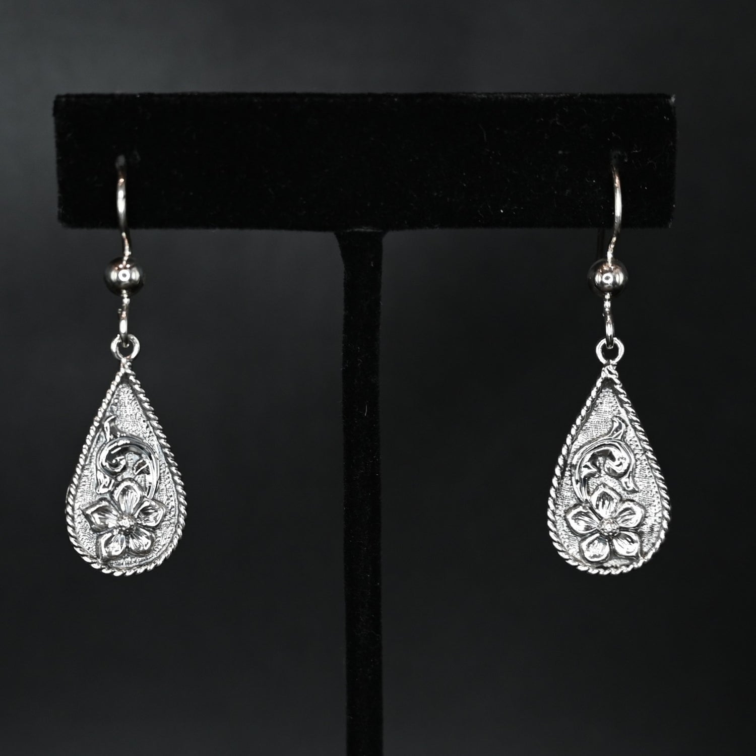 Vogt Silversmiths Florita Sterling Scroll Tear Drop Earrings
