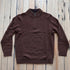View of Pendleton men’s Shetland wool ¼ zip sweater in Spiced Heather with mock neck and ribbed trim