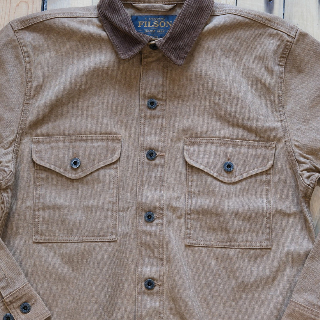 Filson Rustic Canvas Jac-Shirt in Whiskey.