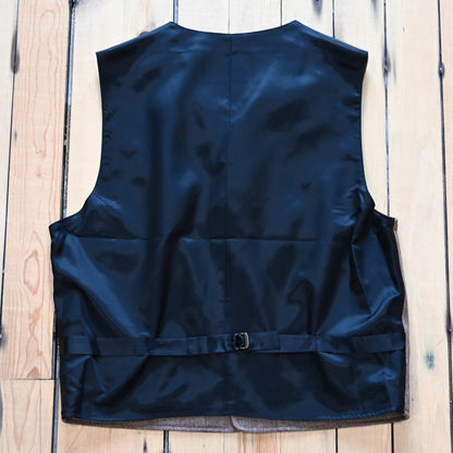 Frontier Men’s tweed stripe notch vest dark tan front view