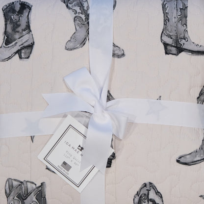 Ida Mae Home - Thunderbird Boots Black Linen Quilt - King