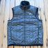 View of Filson Ultralight Vest in Storm Blue, showcasing its lightweight design and insulated features