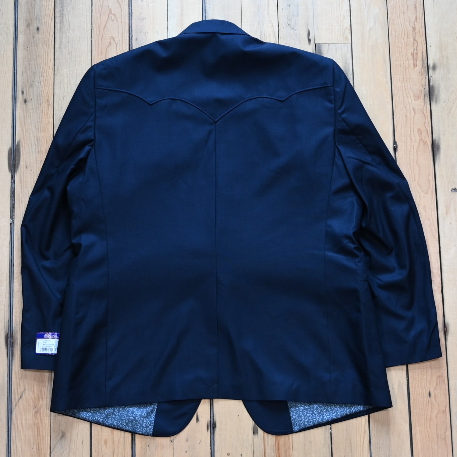 Circle S mens navy polyester Plano Western sport coat on hanger