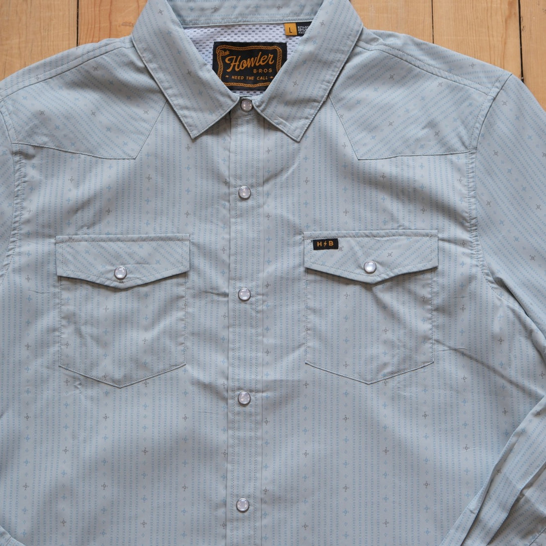 Howler Bros H-Bar-B Tech Longsleeve - Supernova Stripe in Ash Blue