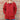 View of Schaefer ladies red wool rancher coat with leather collar, snap vents, and drawcord waist