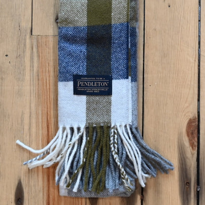 Pendleton Whisperwool Muffler in Raleigh Plaid made of soft virgin wool.