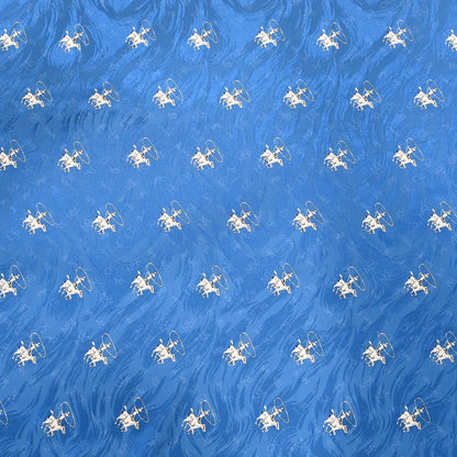 Rockmount denim silk scarf 36x36 with hand-rolled hem and Western jacquard design