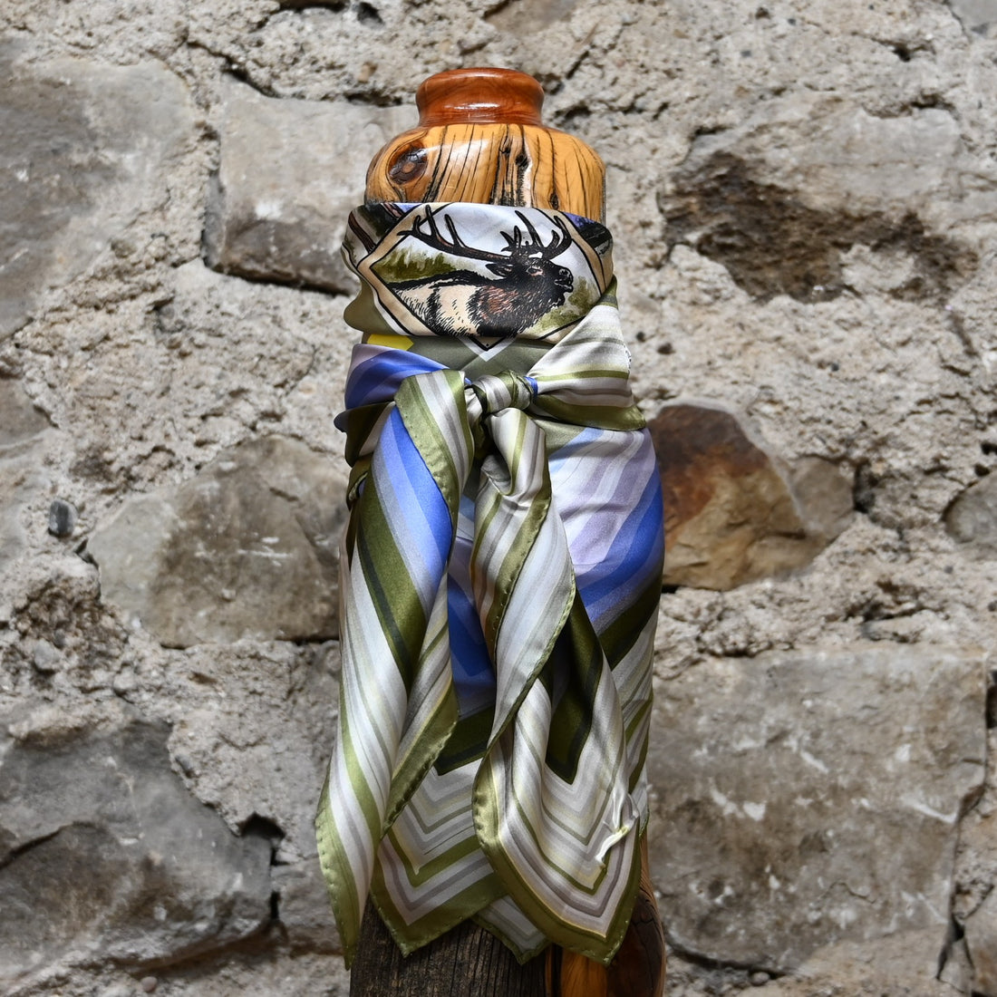 Schaefer Heritage Jackson Hole silk wild rag 36x36 with Western-inspired pattern