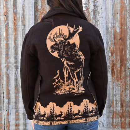 Filson Ladies Jacquard Wool Cruiser Jacket – Brown / Khaki Moose