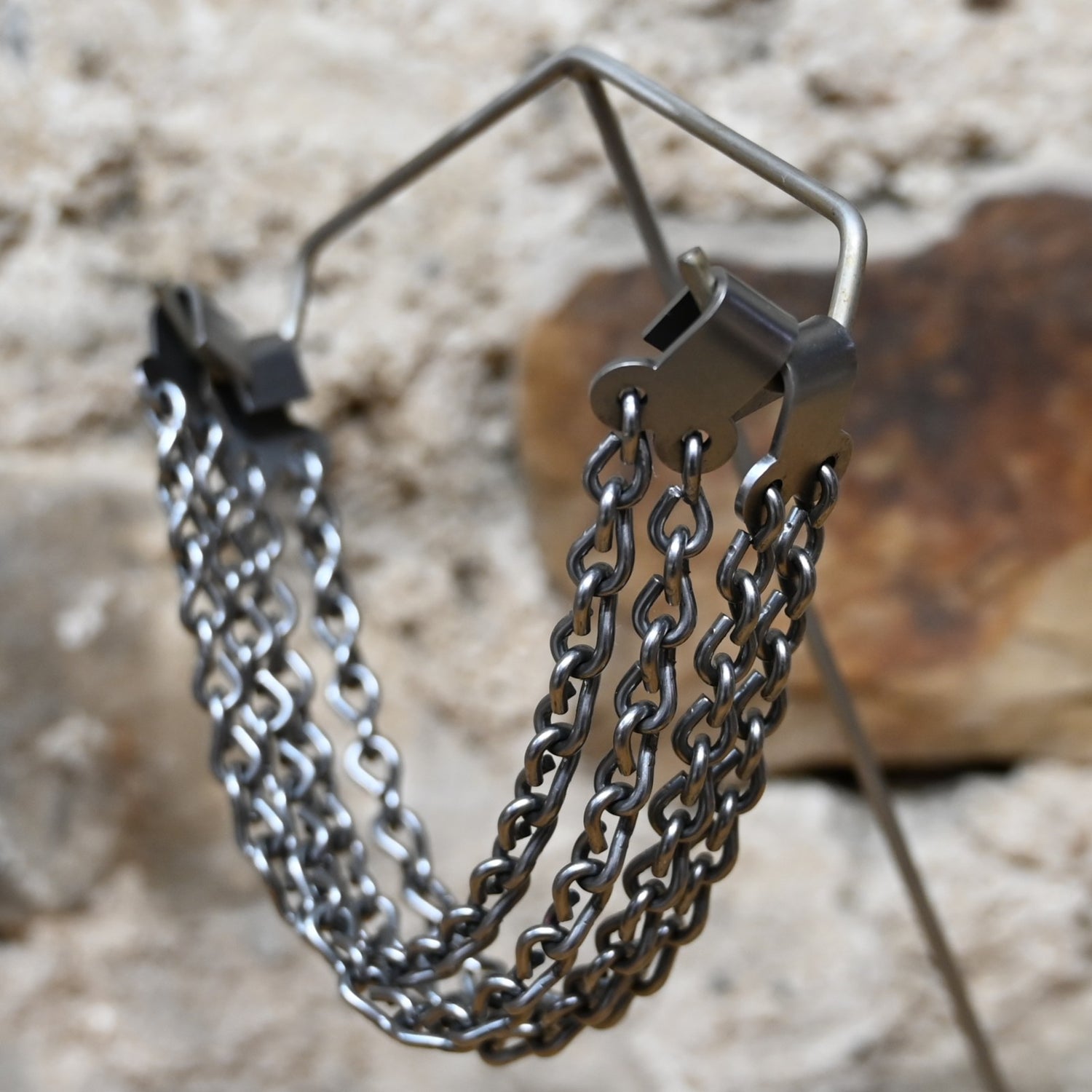 Jeremiah Watt heel chains set – steel extra-long link chain with clip attachment for spurs