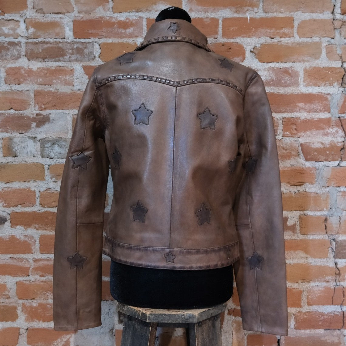 Scully Leather Star Applique Leather Jacket