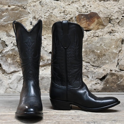 View of Stallion Men’s 13&quot; Western boot with lacing, white buckstitching, and small round toe