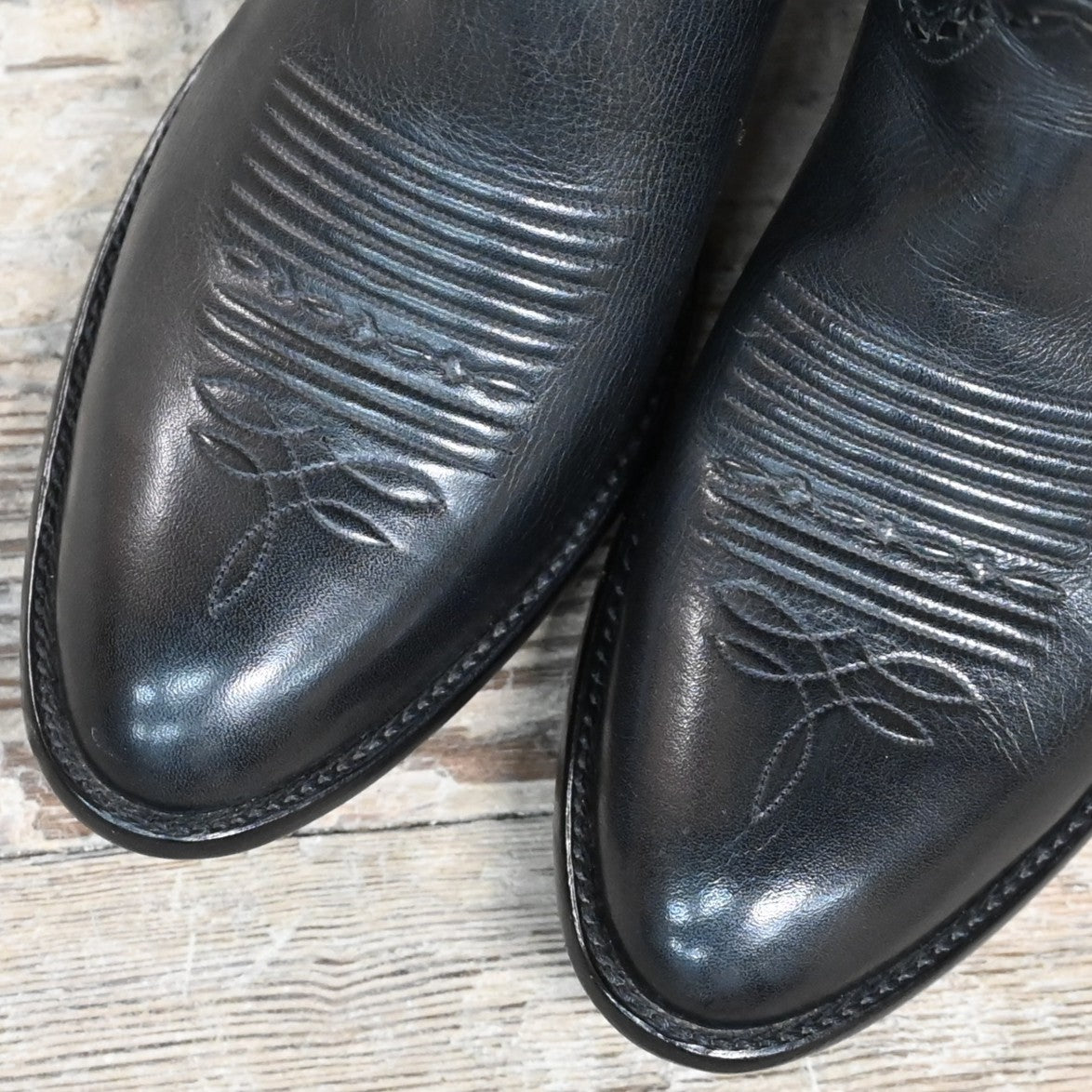 View of Stallion Men’s 13&quot; Western boot with lacing, white buckstitching, and small round toe
