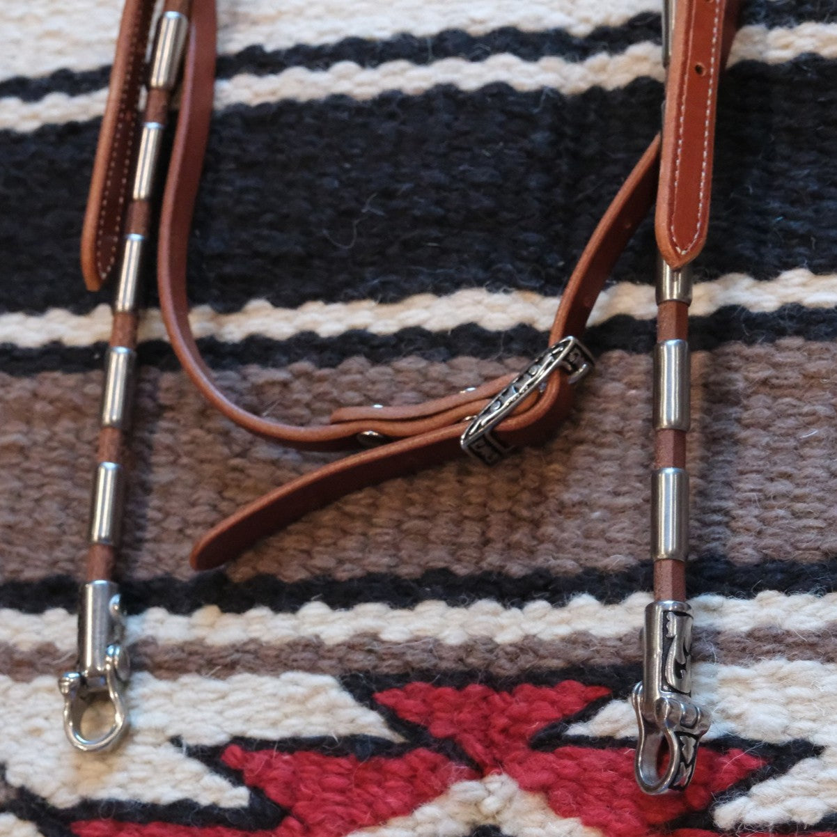 Jeremiah Watt Crimped Ferrule Cheek Headstall with Zinc Hardware