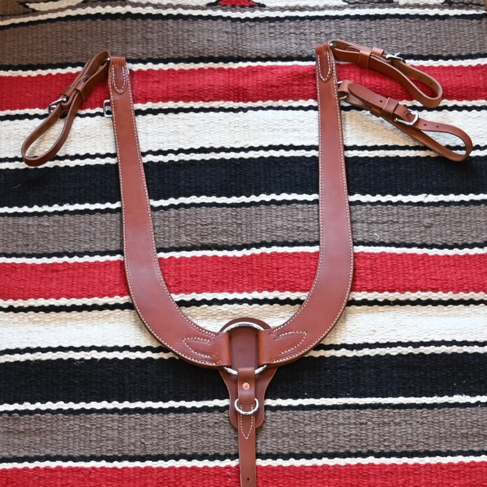 Martin Harness high pulling leather breast collar with sterling silver accents