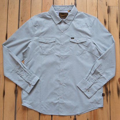 Howler Bros H-Bar-B Tech Longsleeve - Supernova Stripe in Ash Blue