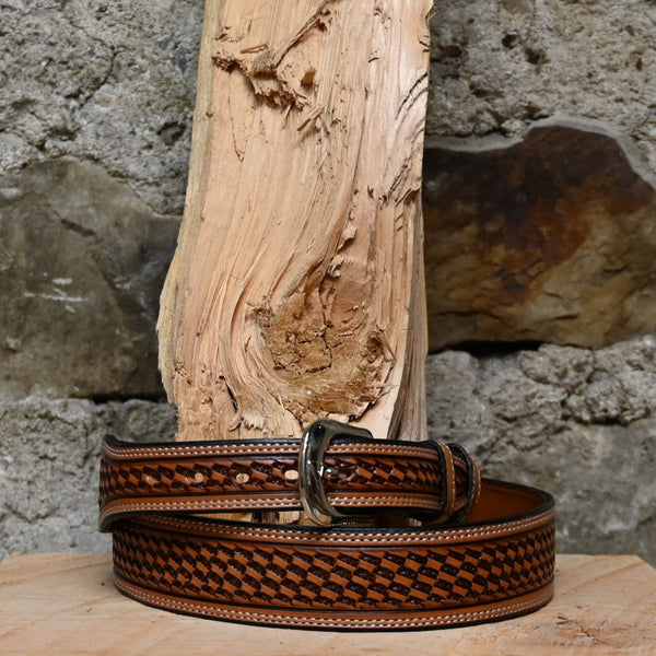 Vogt Leather Basketweave Belt Etched Brass Buckle w/Jasper Gemstone Brown 32 Vogt Belts for Women on Sale up to 90% Off: Poshmark main image 3