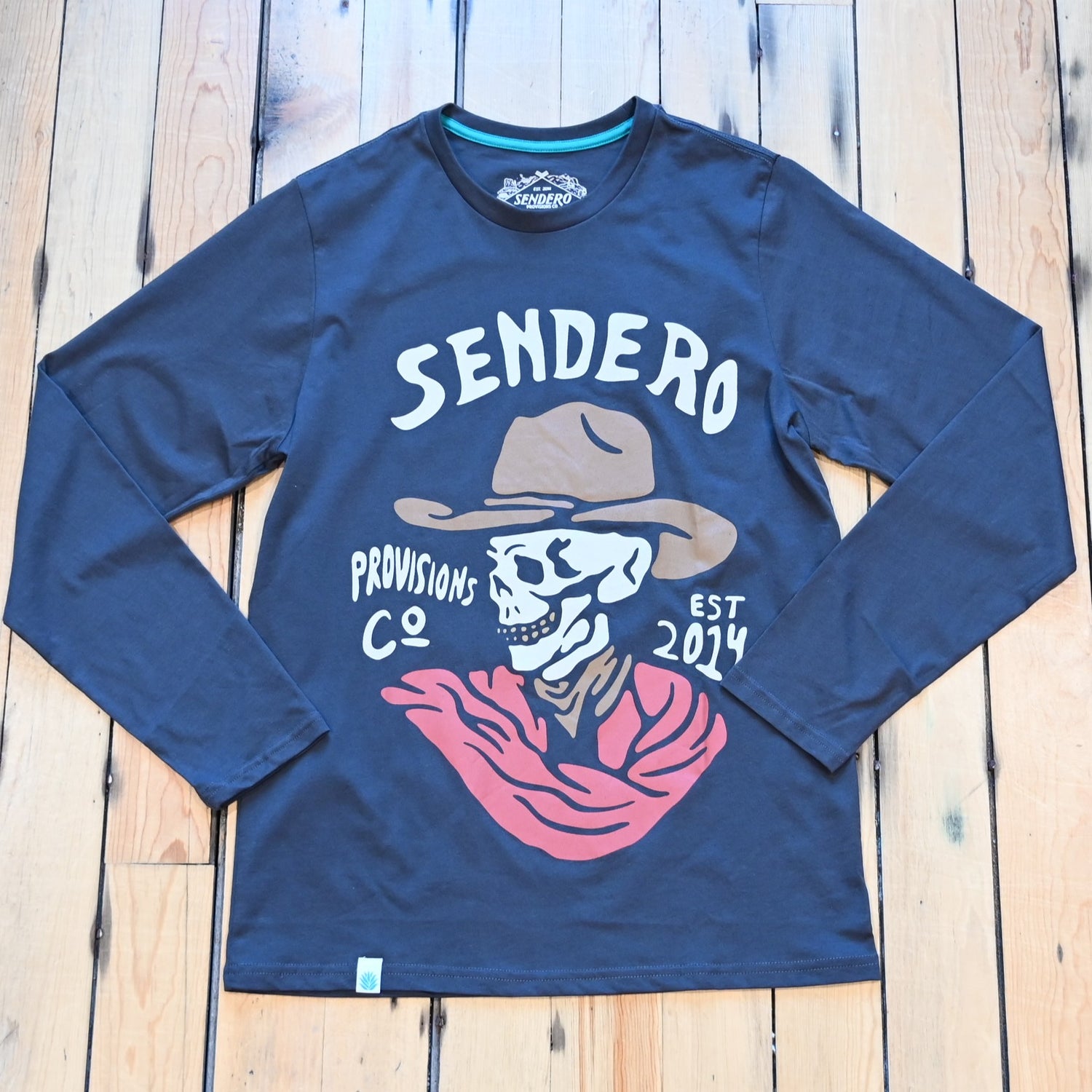 Vintage black Quitado long sleeve tee by Sendero with desert ballad graphic inspired by the Chihuahuan Desert