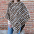 Morris Kaye natural knitted rabbit fur poncho in longer silhouette