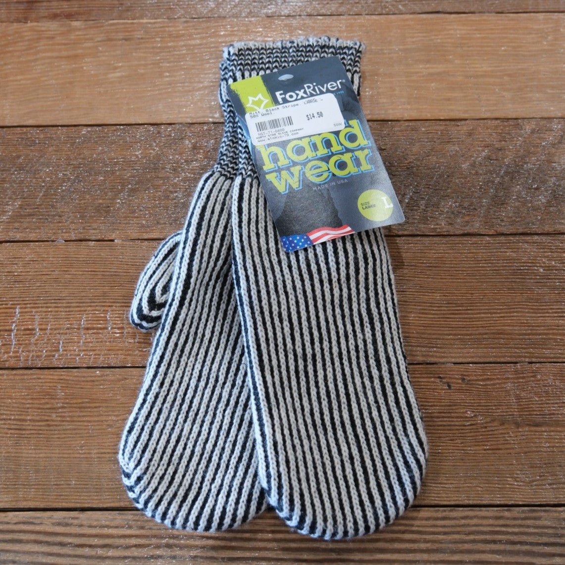 North Star Glove Chopper Mitts in Black Stripe featuring Fox River branding.