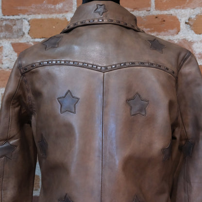 Scully Leather Star Applique Leather Jacket