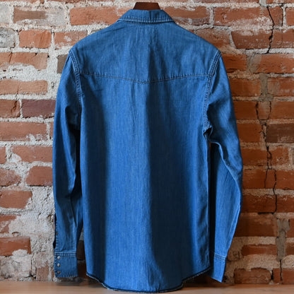 Wrangler × Coors Golden Blue denim shirt with western yoke and snap details